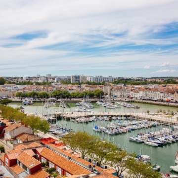 Vue sur le Gabut, le Bassin à Flot et le Vieux Port de La Rochelle