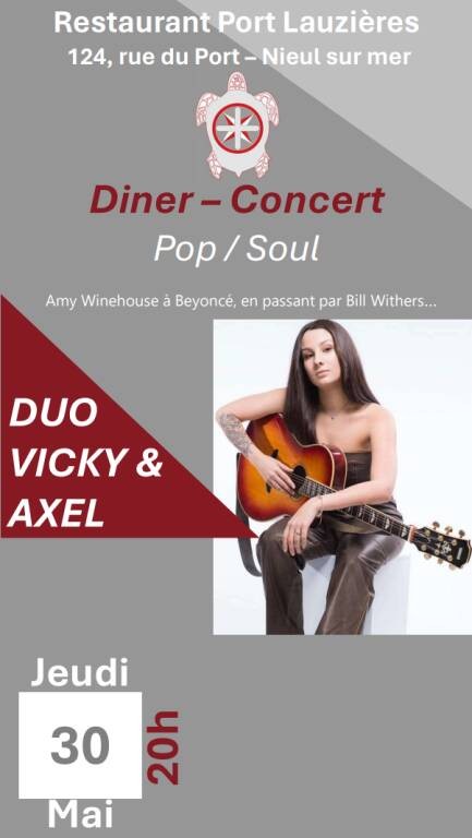Diner Concert - Duo Vicky & Axel Le 30 mai 2024