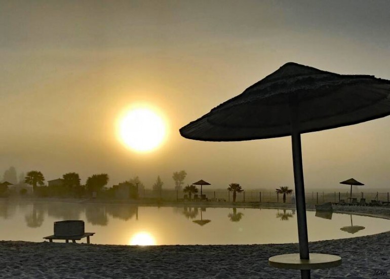 couché de soleil lagon
