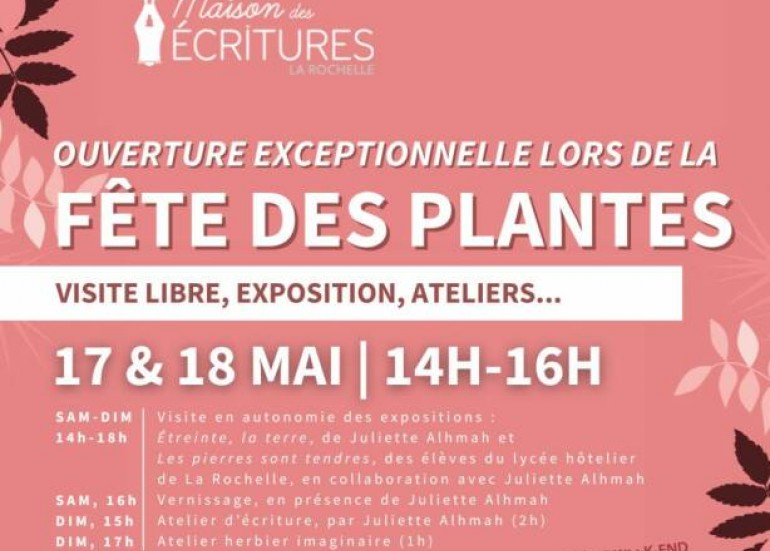 Animation - Ouverture exceptionnelle de la Maison des écritures pour la fête des plantes_La Rochelle